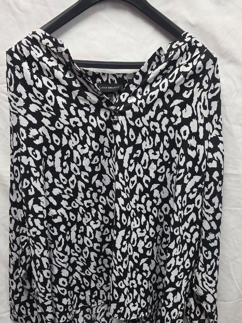 Lane Bryant Black and White Leopard Print Top